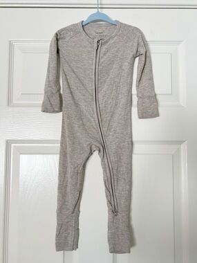 Little Sleepies Gray Ribbed Zippy 6-12 Months